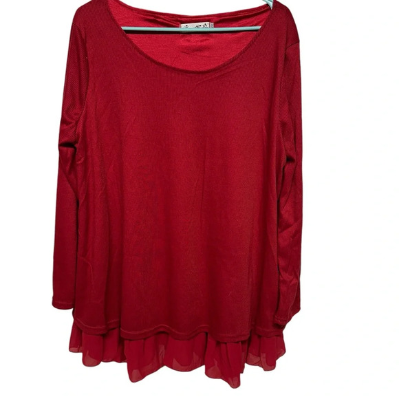 Xiang Ri Kui Red Layered Tunic - Picture 2 of 11